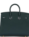 HMS Birkin 25 Vert Cypress Matte Alligator and Togo Touch Gold Hardware