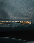 HMS Birkin 25 Vert Cypress Matte Alligator and Togo Touch Gold Hardware