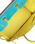 Top Quality HMS Special Order (HSS) Birkin 30 Bleu Turquoise and Lime Chevre Gold Hardware
