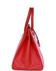 Top Quality HMS Special Order (HSS) Birkin 35 Bubblegum and Bougainvillea Epsom Palladium Hardware