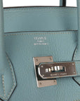 Top Quality HMS Birkin 35 Toile H and Ciel Clemence Palladium Hardware