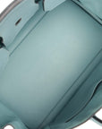 Top Quality HMS Birkin 35 Toile H and Ciel Clemence Palladium Hardware