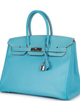 Top Quality HMS Birkin 35 Celeste Candy Epsom Palladium Hardware