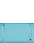 Top Quality HMS Birkin 35 Celeste Candy Epsom Palladium Hardware