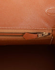 Vintage HMS Birkin 35 Gold Courchevel and Olive Toile H Gold Hardware