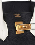 Top Quality HMS Special Order (HSS) Birkin 35 Black and White Clemence Gold Hardware