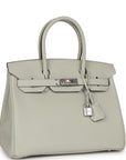 HMS Birkin 30 Gris Neve Togo Palladium Hardware