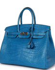 HMS Birkin 35 Mykonos Matte Alligator Palladium Hardware