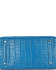 HMS Birkin 35 Mykonos Matte Alligator Palladium Hardware
