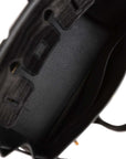 HMS Birkin 25 Black Matte Porosus Crocodile Gold Hardware