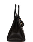 HMS Birkin 25 Black Ostrich Gold Hardware