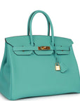 HMS Birkin 35 Bleu Atoll Togo Gold Hardware
