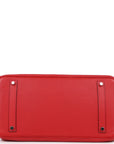 Top Quality HMS Birkin 35 Rouge Casaque Clemence Palladium Hardware