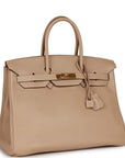 Top Quality HMS Birkin 35 Argile Swift Gold Hardware
