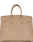 Top Quality HMS Birkin 35 Argile Swift Gold Hardware