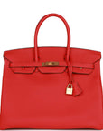 HMS Birkin 35 Rouge de Coeur Togo Gold Hardware