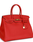 HMS Birkin 35 Rouge de Coeur Togo Gold Hardware