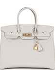 HMS Birkin 35 Gris Pale Togo Gold Hardware