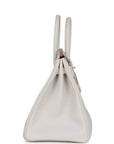 HMS Birkin 35 Gris Pale Togo Gold Hardware