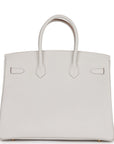 HMS Birkin 35 Gris Pale Togo Gold Hardware