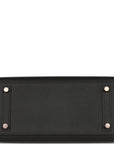 HMS Birkin Sellier 25 Black Epsom Rose Gold Hardware