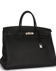 HMS Horseshoe Stamp (HSS) Birkin 40 Black Verso Clemence Brushed Palladium Hardware