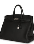 HMS Horseshoe Stamp (HSS) Birkin 40 Black Verso Clemence Brushed Palladium Hardware