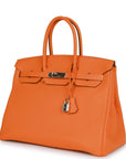 Top Quality HMS Birkin 35 Orange H Togo Palladium Hardware