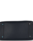Top Quality HMS Birkin 30 Bleu Indigo Vache Liegee Palladium Hardware