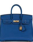 Top Quality HMS Birkin 25 Bleu France Togo Gold Hardware
