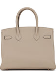 HMS Birkin 30 Gris Tourterelle Togo Rose Gold Hardware