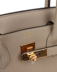 HMS Birkin 30 Gris Tourterelle Togo Rose Gold Hardware