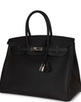 HMS Birkin 35 Black Togo Palladium Hardware