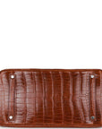 HMS Birkin 35 Miel Shiny Porosus Crocodile Palladium Hardware