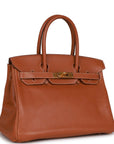 Top Quality HMS Birkin 30 Fauve Swift Gold Hardware