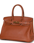 Top Quality HMS Birkin 30 Fauve Swift Gold Hardware
