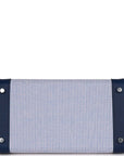 HMS Quadrille Birkin 30 Bleu Saphir Swift and Ecru Mauve Toile Palladium Hardware