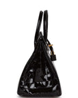 HMS Birkin 25 Black Shiny Niloticus Crocodile Gold Hardware