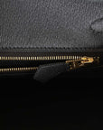 HMS Birkin 25 Black Shiny Niloticus Crocodile Gold Hardware