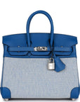 HMS Birkin 25 Bleu Bill Toile H and Bleu France Swift Swift Palladium Hardware