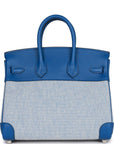 HMS Birkin 25 Bleu Bill Toile H and Bleu France Swift Swift Palladium Hardware