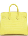 HMS Birkin 25 Lime Matte Alligator Palladium Hardware