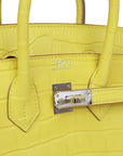 HMS Birkin 25 Lime Matte Alligator Palladium Hardware