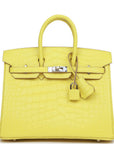 HMS Birkin 25 Lime Matte Alligator Palladium Hardware