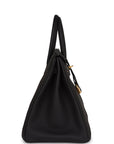 HMS Birkin 35 Black Togo Gold Hardware