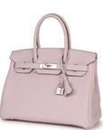 HMS Birkin 30 Mauve Pale Clemence Palladium Hardware