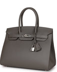 HMS Birkin Sellier 30 Gris Meyer Epsom Palladium Hardware