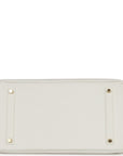 Top Quality HMS Birkin 35 White Clemence Gold Hardware