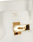 Top Quality HMS Birkin 35 White Clemence Gold Hardware