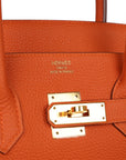 Top Quality HMS Birkin 35 Orange H Clemence Gold Hardware